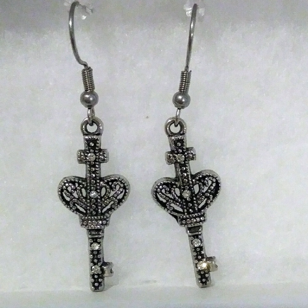 Handmade key earings